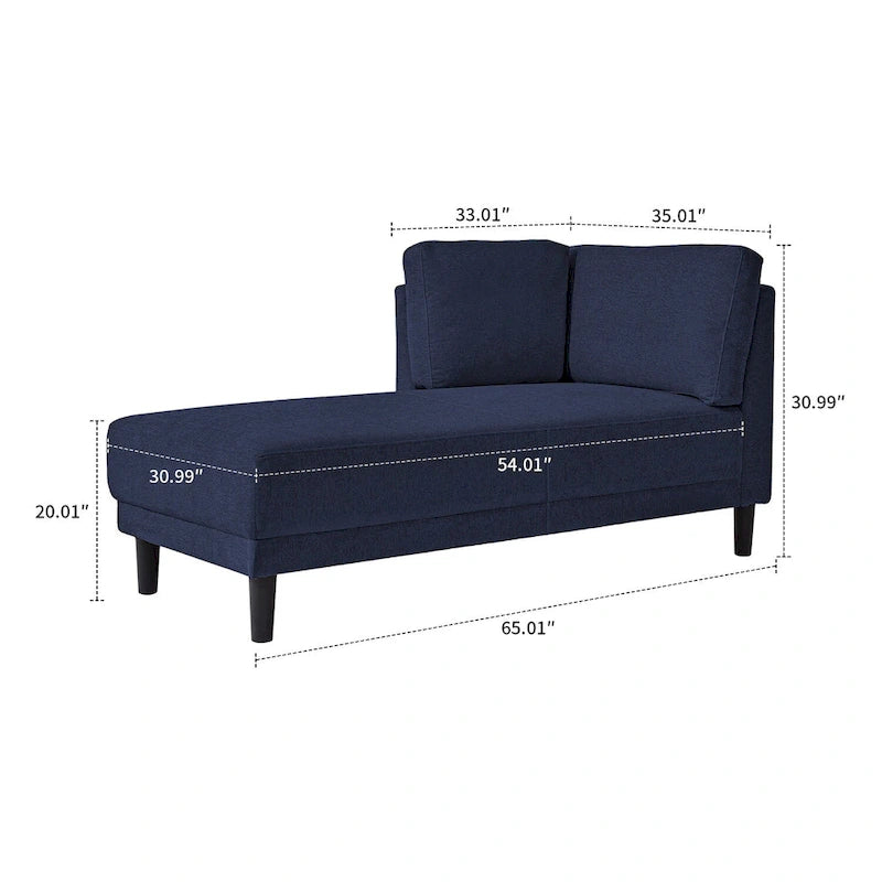 Stylish Indoor Linen Fabric Upholstered Single Leisure Chaise Lounge Chair