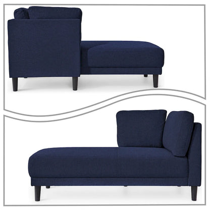 Stylish Indoor Linen Fabric Upholstered Single Leisure Chaise Lounge Chair