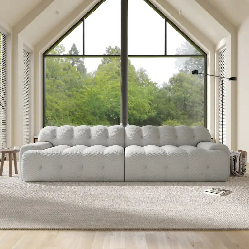 102.4 Cloud Sofa Couch3-seater Upholstered 3D Textile Material Sectional Sofa For Living Room, Apartment