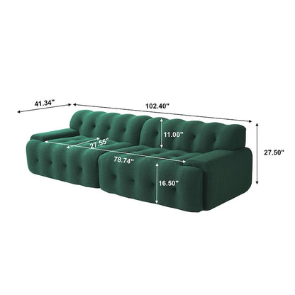 102.4 Cloud Sofa Couch3-seater Upholstered 3D Textile Material Sectional Sofa For Living Room, Apartment