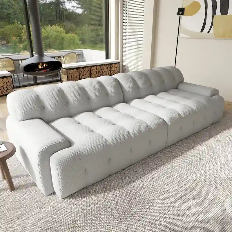 102.4 Cloud Sofa Couch3-seater Upholstered 3D Textile Material Sectional Sofa For Living Room, Apartment