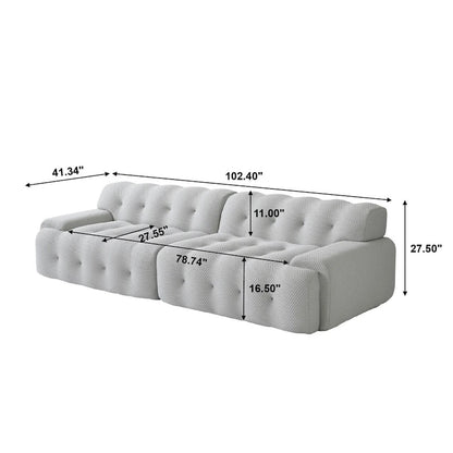 102.4 Cloud Sofa Couch3-seater Upholstered 3D Textile Material Sectional Sofa For Living Room, Apartment