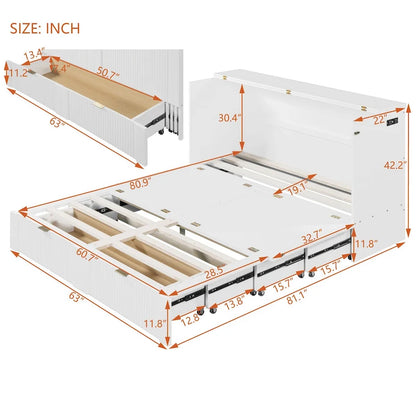 Merax Murphy Bed with drawer and a set of Sockets & USB Ports