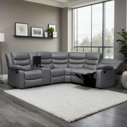 106 Manual Reclining Modular Sectional Couch with 1 Console & 2 Cup Holders, Living Room/Office