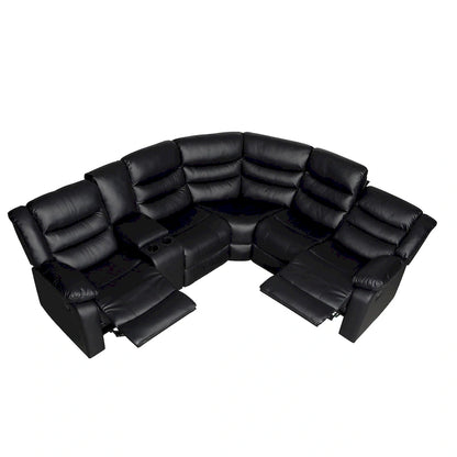 106 Manual Reclining Modular Sectional Couch with 1 Console & 2 Cup Holders, Living Room/Office