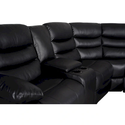 106 Manual Reclining Modular Sectional Couch with 1 Console & 2 Cup Holders, Living Room/Office